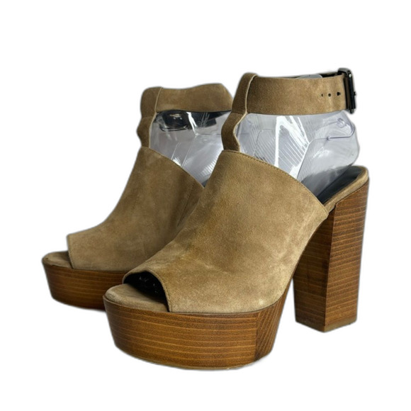 Rebecca Minkoff Cece Platform Sandals heels in light taupe nude shoes size 8 M - Picture 3 of 12